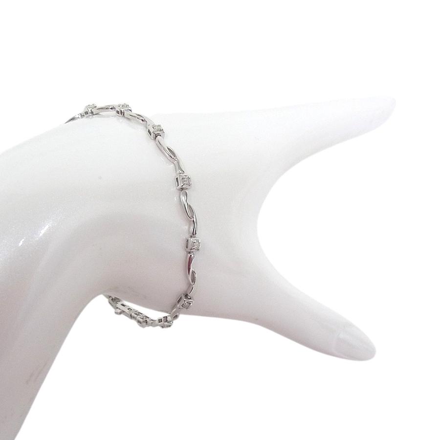750　K18WG　ホワイトゴールド ダイヤ0.35ct　ブレスレット 【中古】【程度A】【美品】の画像