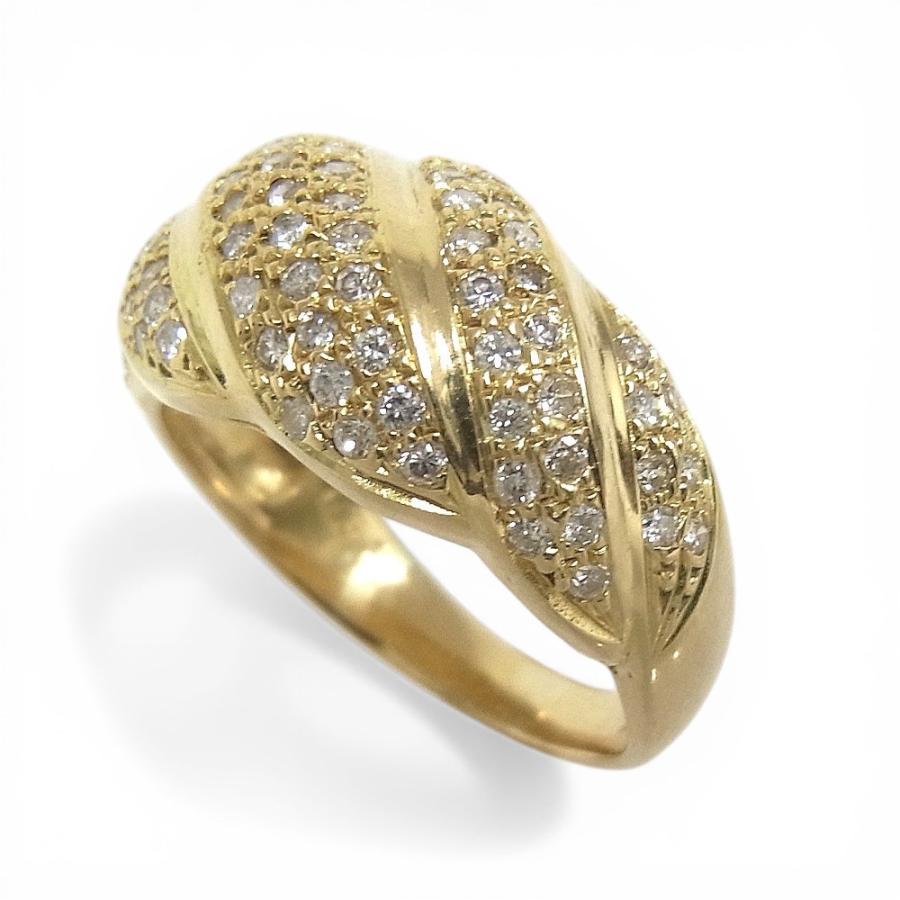 K18YG　イエローゴールド 指輪 ダイヤモンド　0.53ct ノーブランド　リング 【中古】【程度A】【美品】の画像