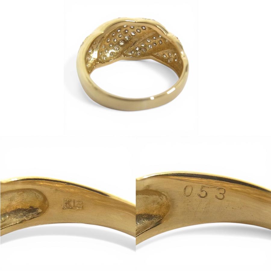 K18YG　イエローゴールド 指輪 ダイヤモンド　0.53ct ノーブランド　リング 【中古】【程度A】【美品】の画像