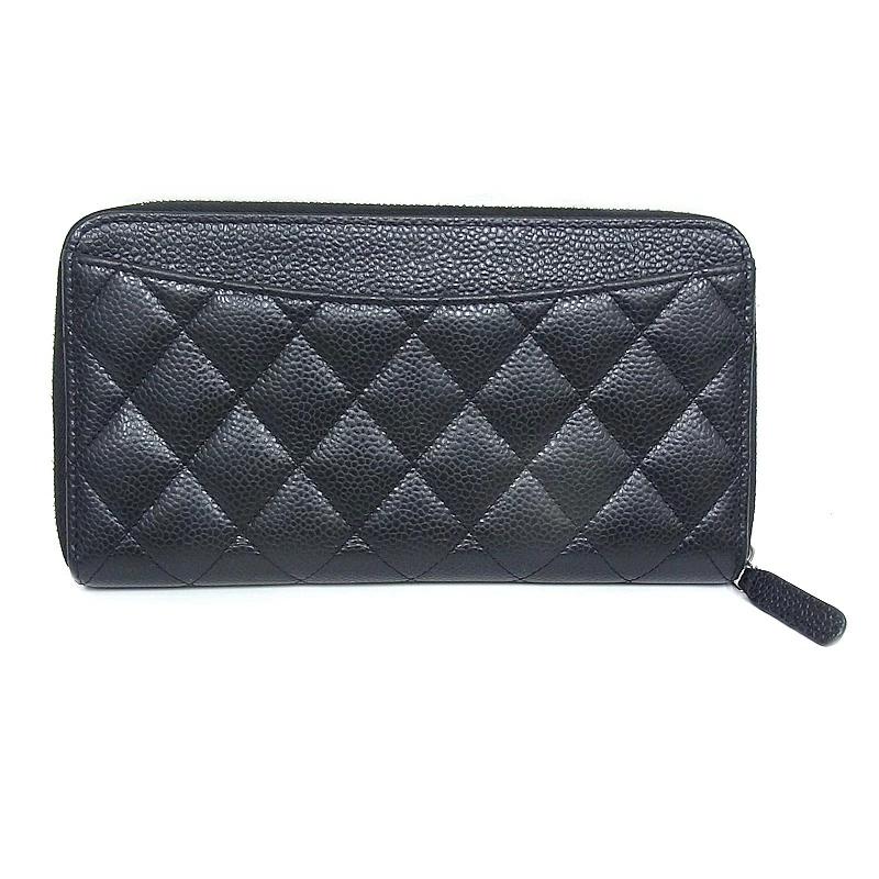 CHANEL（シャネル） ラウンドファスナー長財布 マトラッセ キャビア 