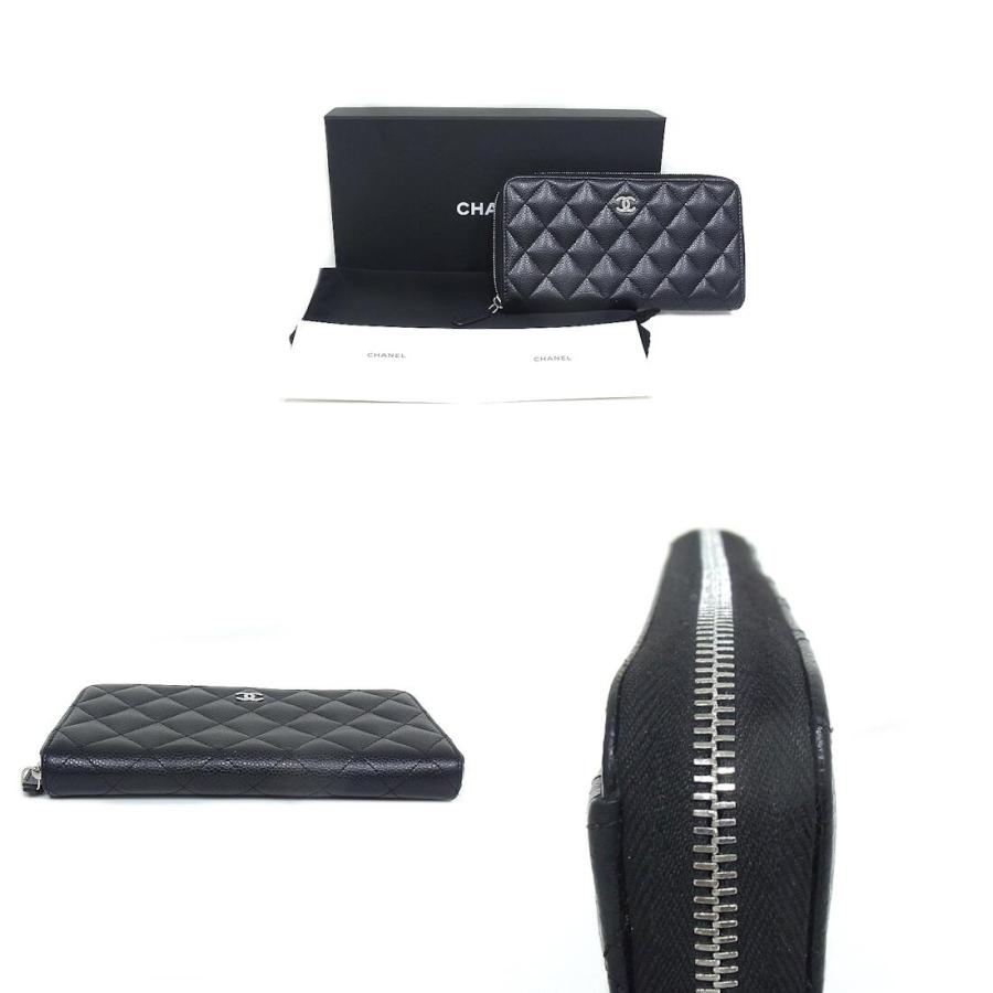 CHANEL（シャネル） ラウンドファスナー長財布 マトラッセ キャビア