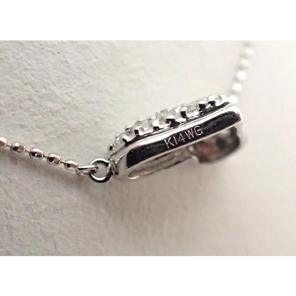 ネックレス　K14　WG　ホワイトゴールド ハート ダイヤモンド　0.30ct　デザインネックレス 【中古】【程度A】【ノーブランド】_4