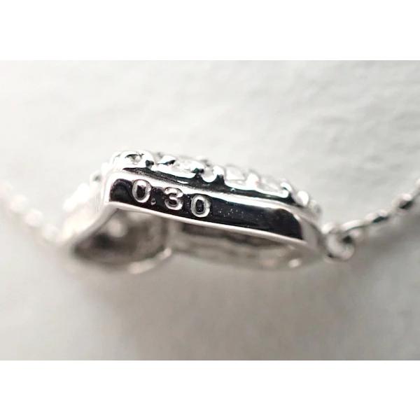 ネックレス　K14　WG　ホワイトゴールド ハート ダイヤモンド　0.30ct　デザインネックレス 【中古】【程度A】【ノーブランド】_5