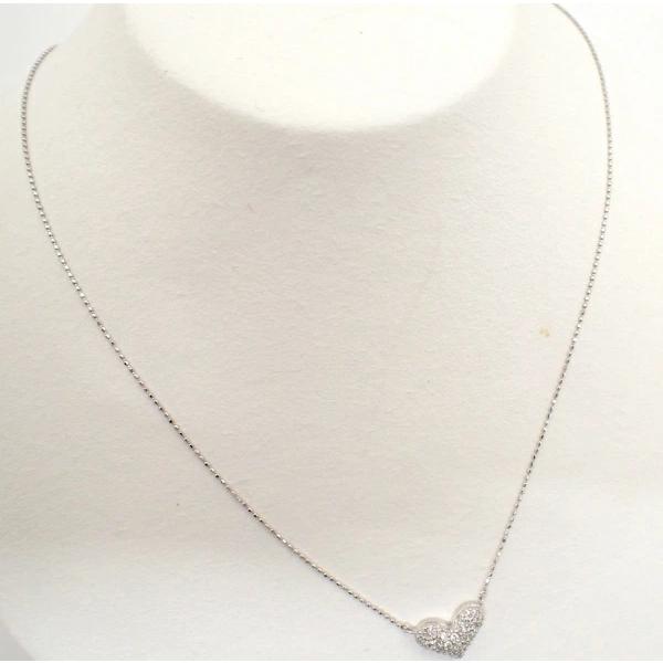 ネックレス　K14　WG　ホワイトゴールド ハート ダイヤモンド　0.30ct　デザインネックレス 【中古】【程度A】【ノーブランド】_7