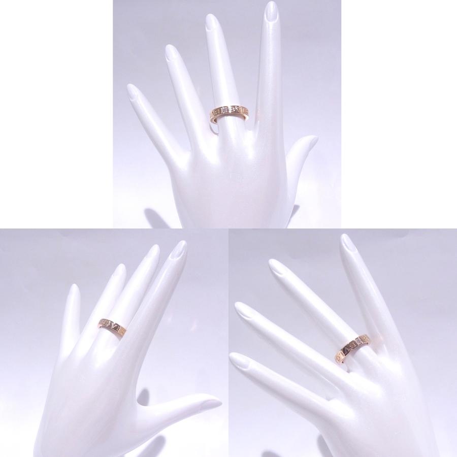 BVLGARI ブルガリ B-zero1ダブルロゴリング 指輪 52 12号 BVLGARI（ブルガリ） ダブルロゴリング 1Pダイヤ 750 18K PG ピンク