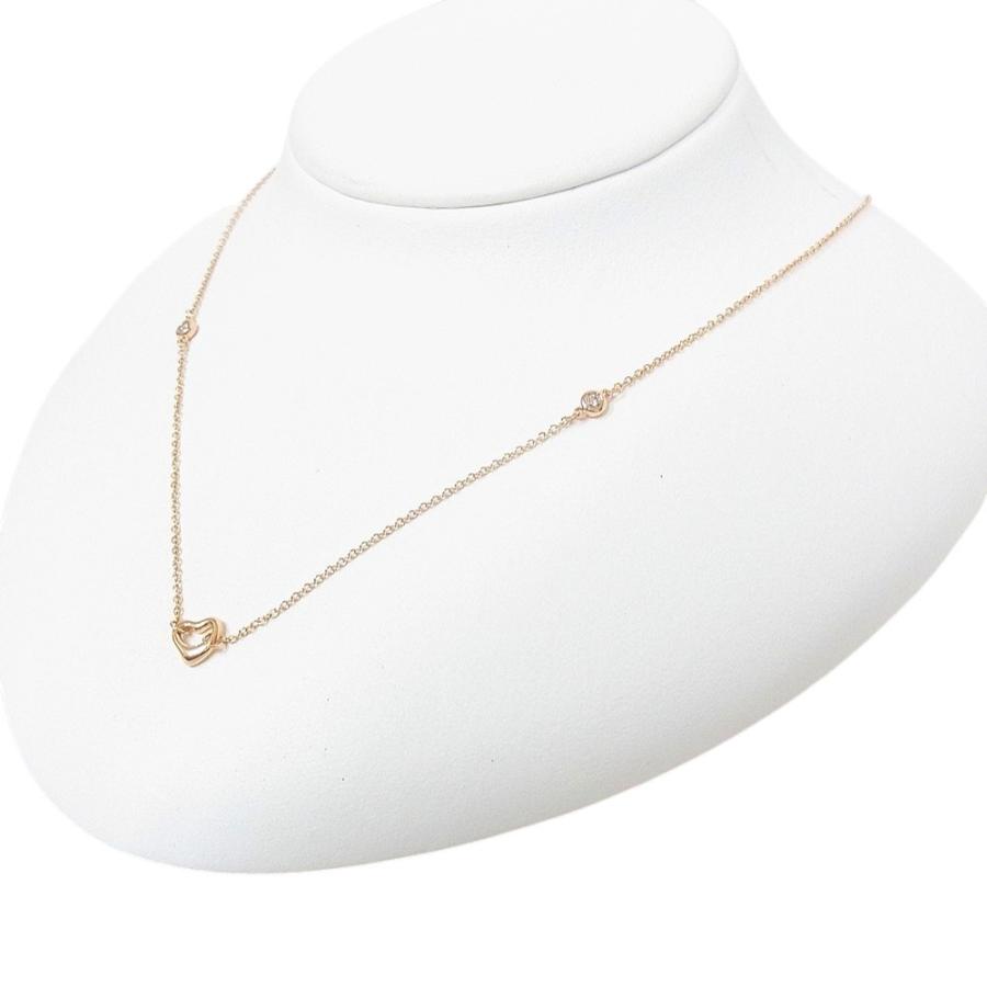 ティファニー TIFFANY&CO バイザヤード ダイヤモンド ピンクゴールド 750 K18PG ネックレス オープンハート【中古品】【程度A】【美品】の画像