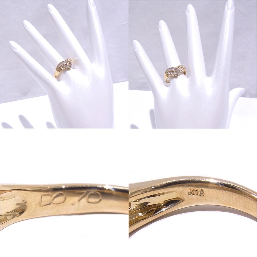 750　K18　YG　イエローゴールド 指輪 ダイヤ合計0.70ct　ノーブランド　リング 【中古】【程度A】【美品】の画像