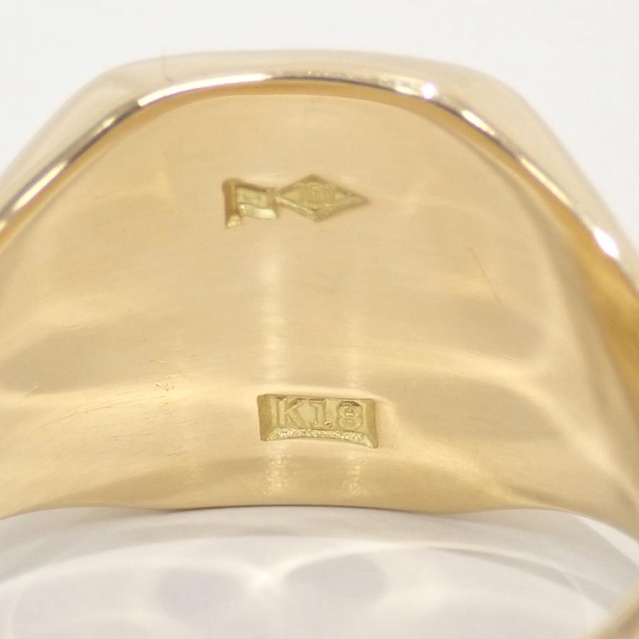 K18 YG イエローゴールド 指輪 印台 ノーブランド リング 【中古