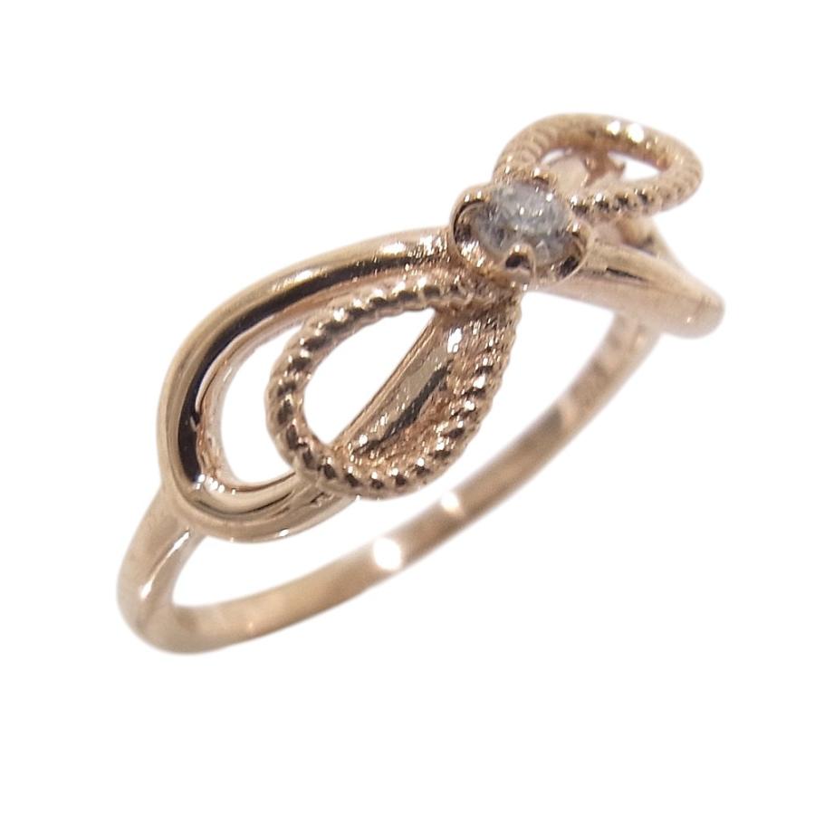 agete（アガット） 指輪 K10PG ピンクゴールド ダイヤ 0.03ct ピンキー 