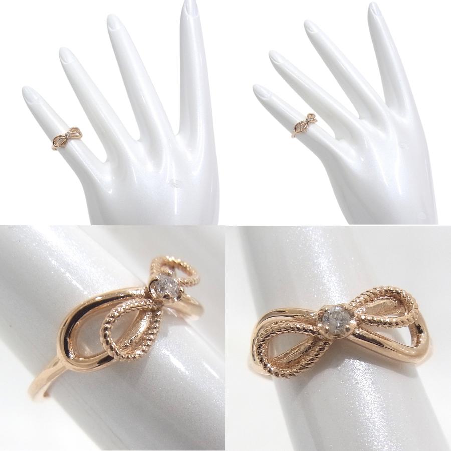 agete（アガット） 指輪 K10PG ピンクゴールド ダイヤ 0.03ct ピンキー 