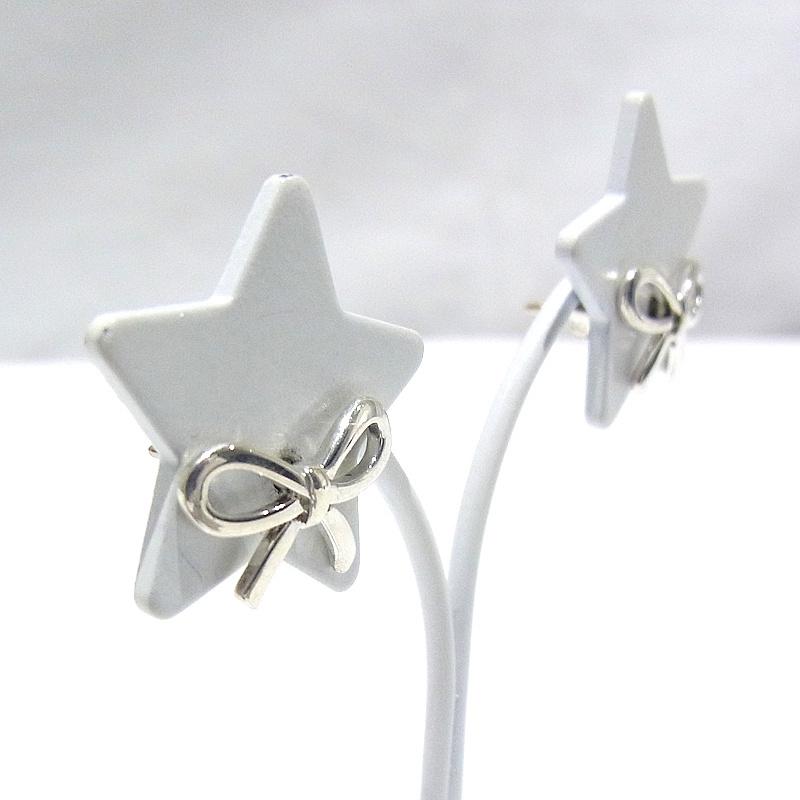 【美品】ティファニー リボンピアス SV925 TIFFANY&Co. Tiffany&Co ティファニー 925 SV シルバー ピアス