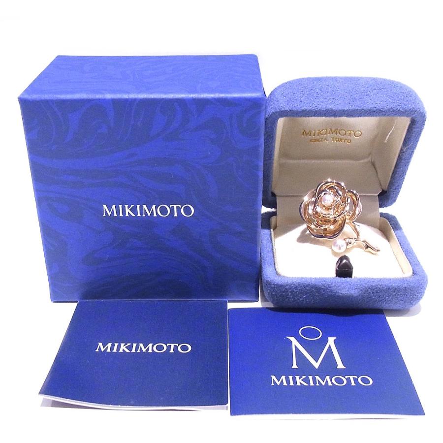 MIKIMOTO ミキモト ピンブローチ パールブローチ ローズモチーフ