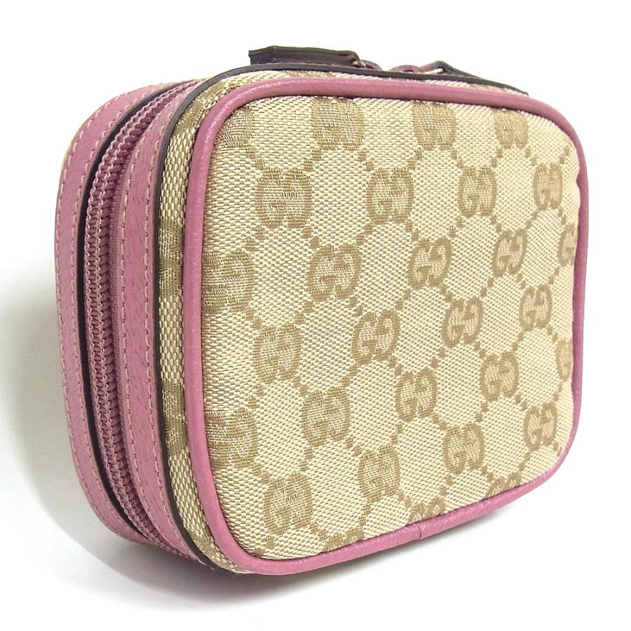 GUCCI（グッチ） キャンバス ポーチ 163231 ブラウン/ピンク GG柄 