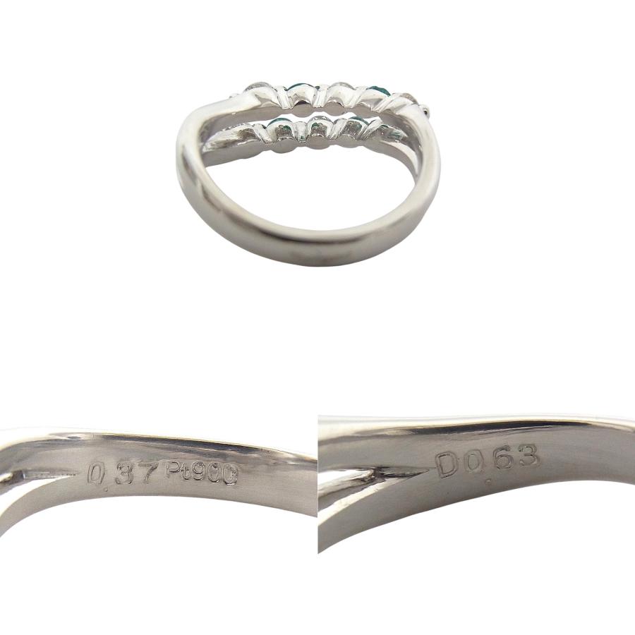 指輪 Pt900 プラチナ リング ダイヤモンド0.63ct エメラルド0.37ct【中古】【程度A】【質屋出品】 【新品仕上げ済み】【ノーブランド】の画像