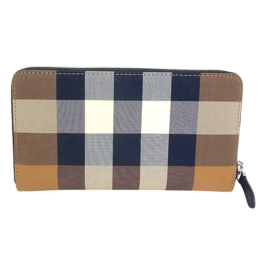 BURBERRY（バーバリー） 長財布 ラウンドファスナー コットン/レザー