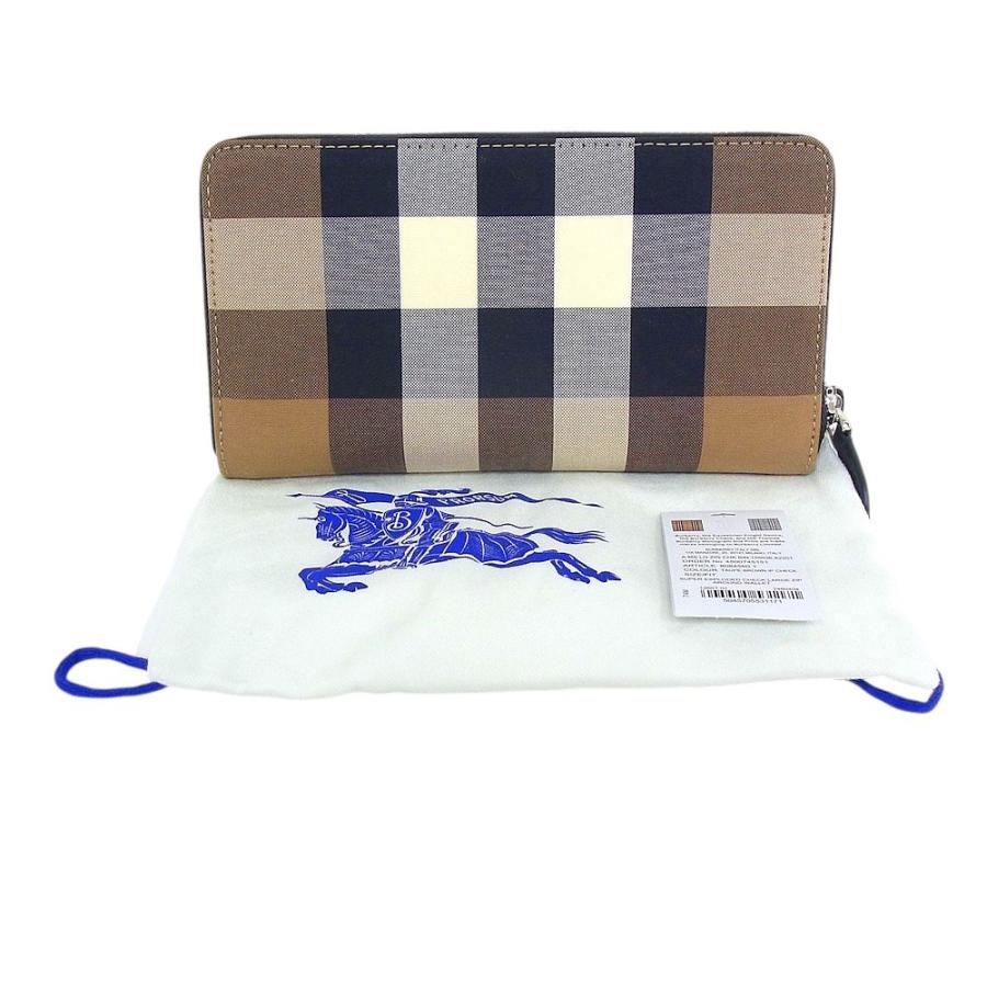 BURBERRY（バーバリー） 長財布 ラウンドファスナー コットン/レザー