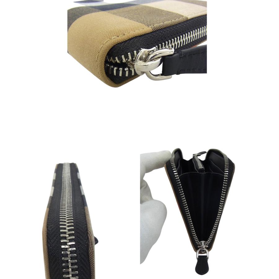 BURBERRY（バーバリー） 長財布 ラウンドファスナー コットン/レザー
