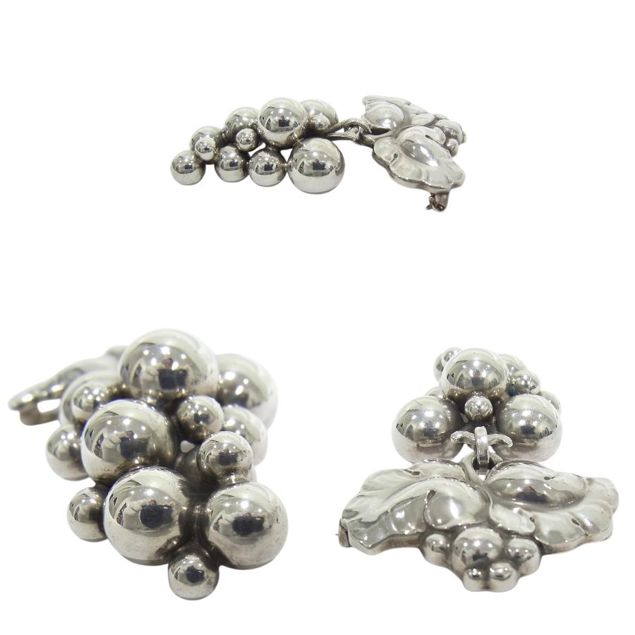 美品　ジョージジェンセン シルバー925 ぶどう ブローチ　アクセサリー　ロゴ Georg Jensen（ジョージ ジェンセン） ジョージ ジェンセン ブローチ