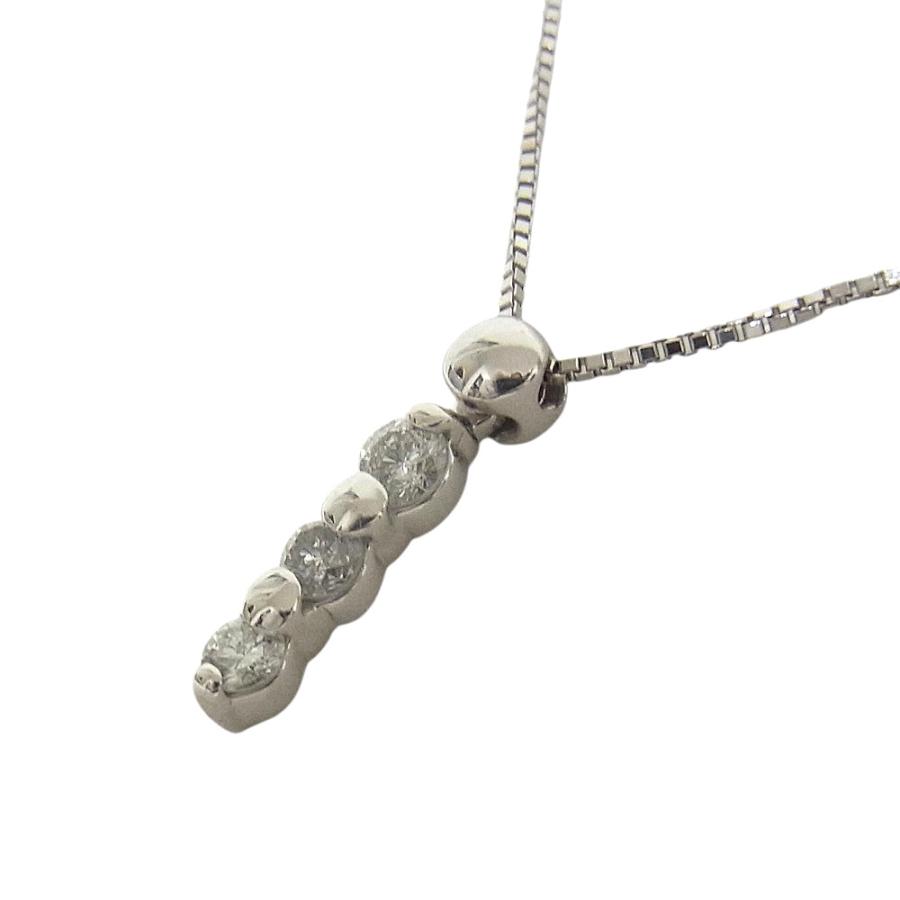 Pt850/Pt900　プラチナ　ネックレス ダイヤ0.30ct 【中古】【程度A】【ノーブランド】の画像