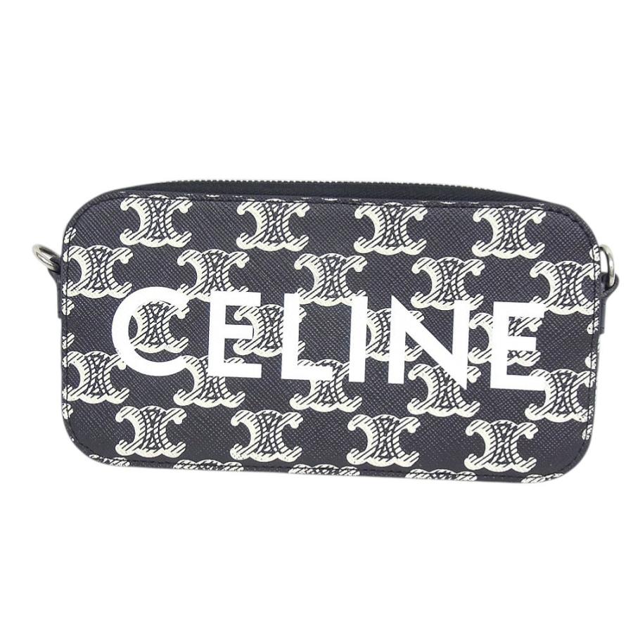 セリーヌ CELINE ミニショルダーバッグ ホリゾンタルポーチ ロゴプリント 10L272FSQ クロスボディ トリオンフ【中古】【程度A】【美品】の画像