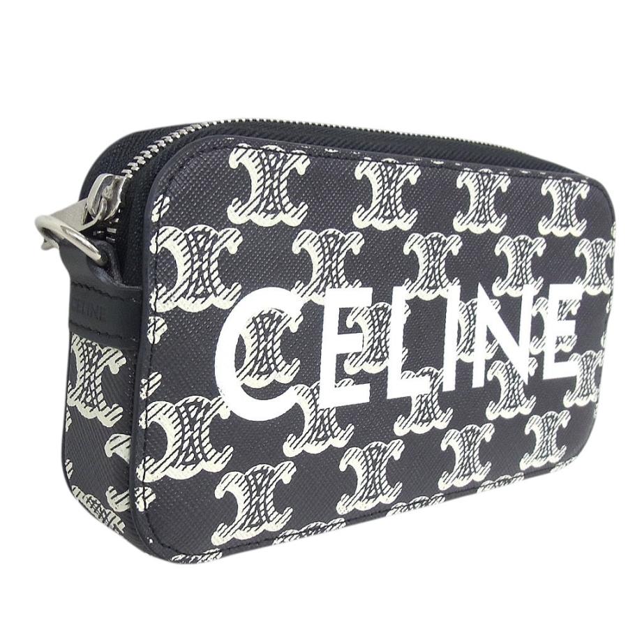 セリーヌ CELINE ミニショルダーバッグ ホリゾンタルポーチ ロゴプリント 10L272FSQ クロスボディ トリオンフ【中古】【程度A】【美品】の画像