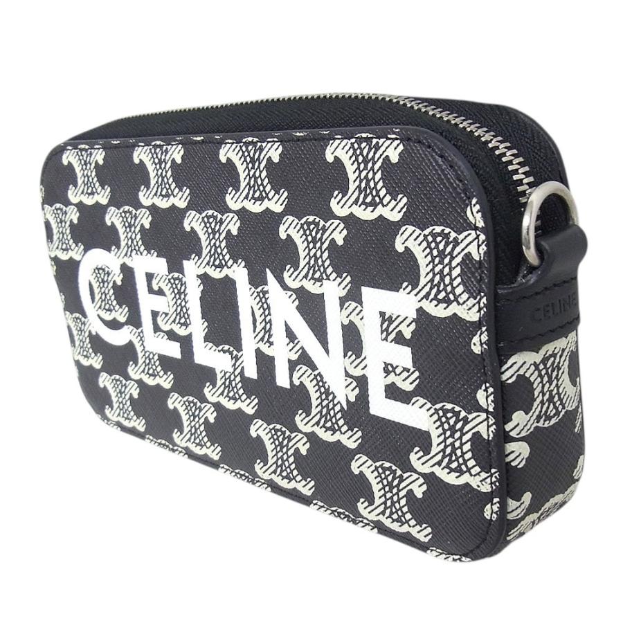セリーヌ CELINE ミニショルダーバッグ ホリゾンタルポーチ ロゴプリント 10L272FSQ クロスボディ トリオンフ【中古】【程度A】【美品】の画像