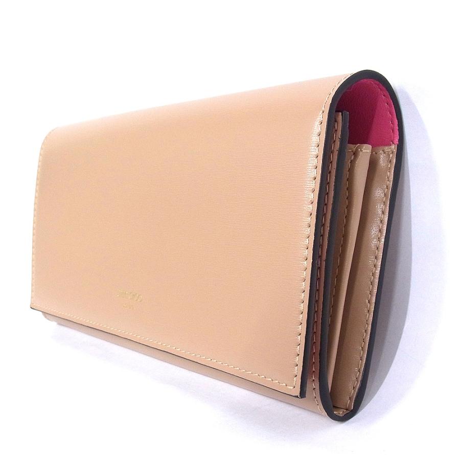 JIMMY CHOO（ジミーチュウ） 長財布 レザー ベージュ ピンク 【未使用