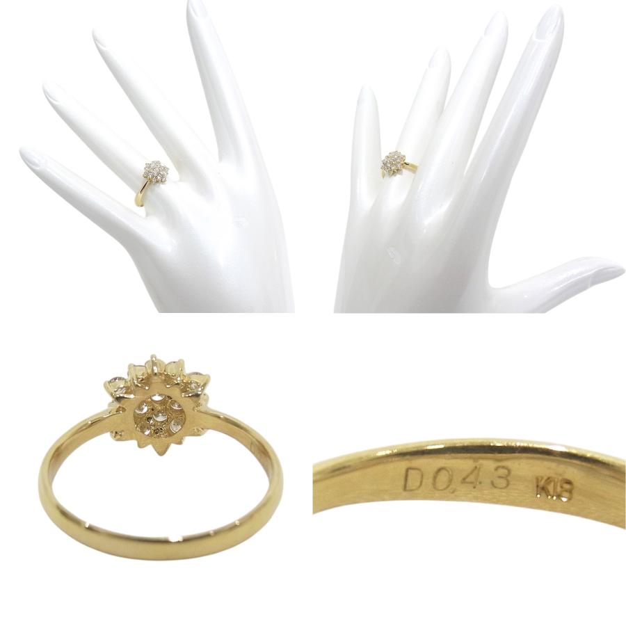K18YG　イエローゴールド 指輪 ダイヤモンド　0.43ct ノーブランド　リング 【中古】【程度A】【美品】の画像