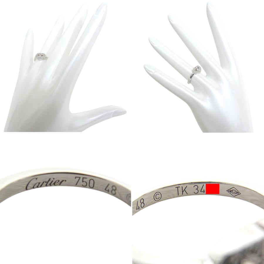 カルティエ Cartier Cハート ダイヤリング ホワイトゴールド 750WG 48号 K18WG ダイヤモンド【中古】【程度A+】【極上美品】の画像