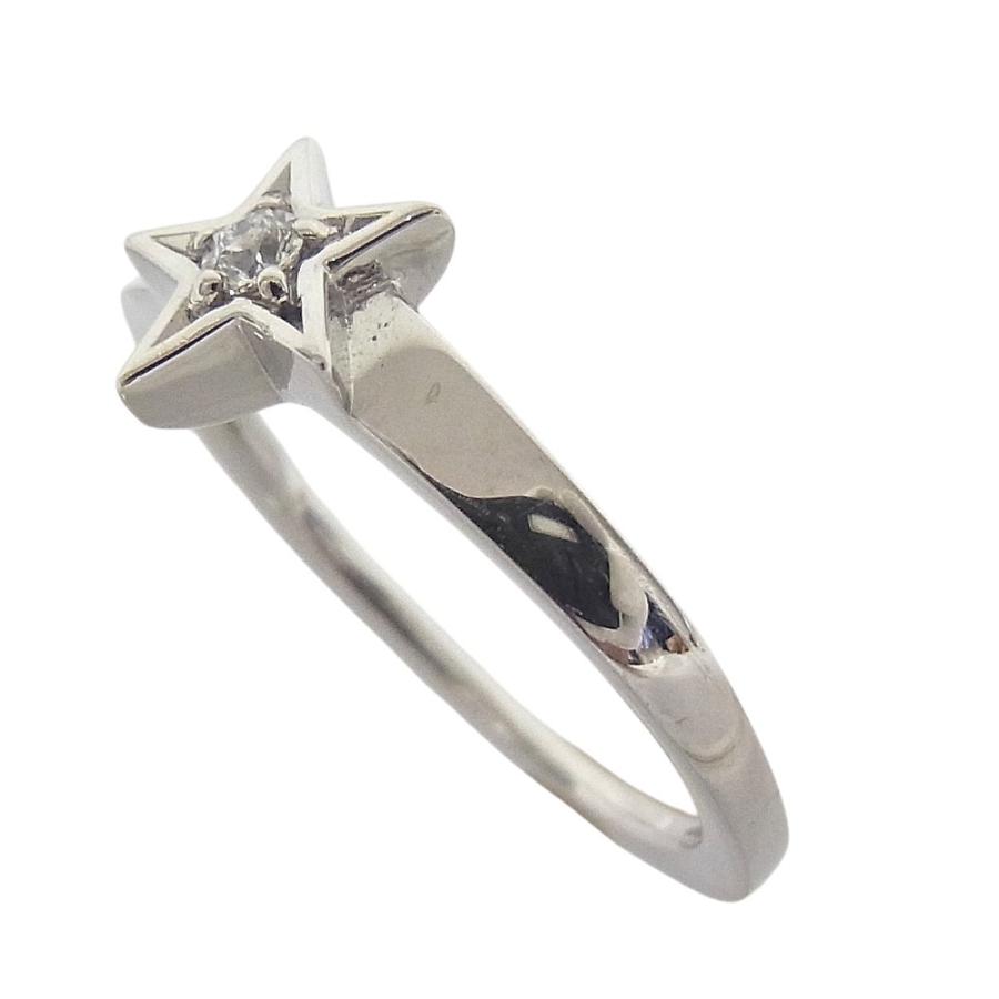 指輪　Pt900　プラチナ　スターモチーフ ダイヤリング 0.052ct 【中古】【程度A】【質屋出品】 【新品仕上げ済み】【ノーブランド】の画像