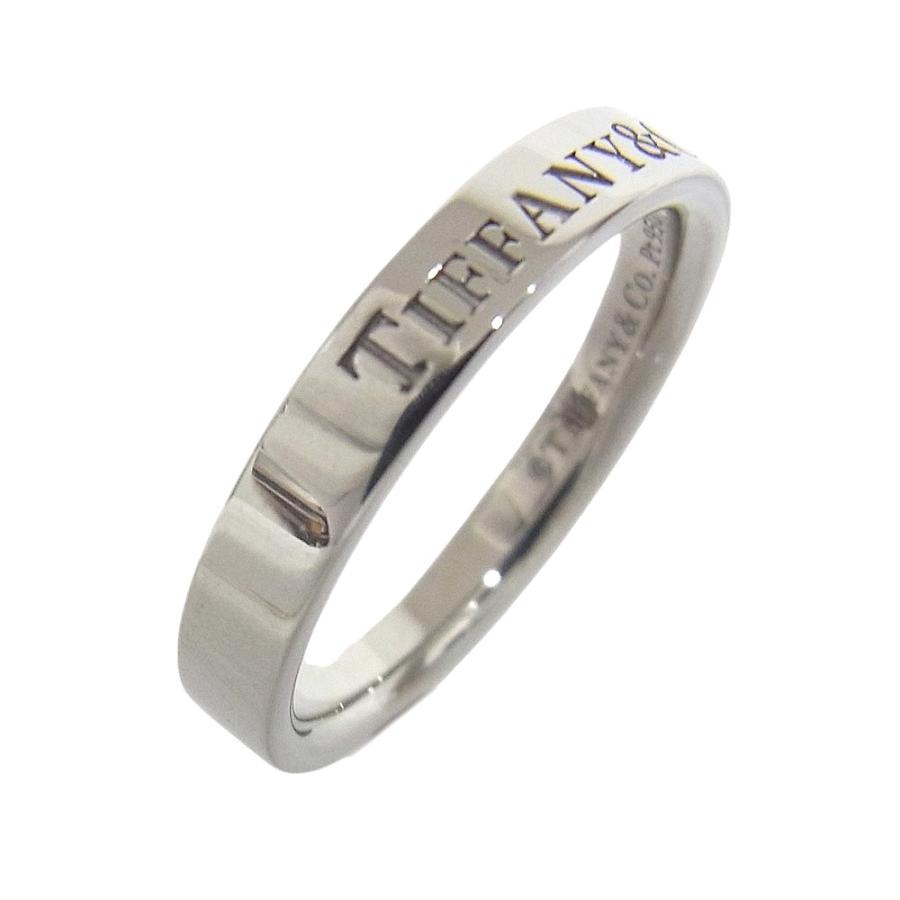 ティファニー　TIFFANY&Co.　Pt950　プラチナ ＃9　ロゴリング　ダイヤモンド　指輪 【中古】【程度A+】【極上美品】【新品仕上げ済】の画像