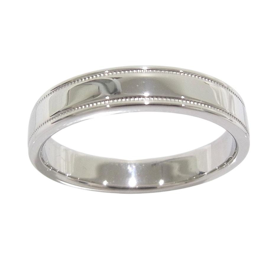 ティファニー TIFFANY&Co. Pt950 プラチナ ミルグレイン フラット バンドリング 約17.5号 指輪【中古】【程度A+】【極上美品】の画像
