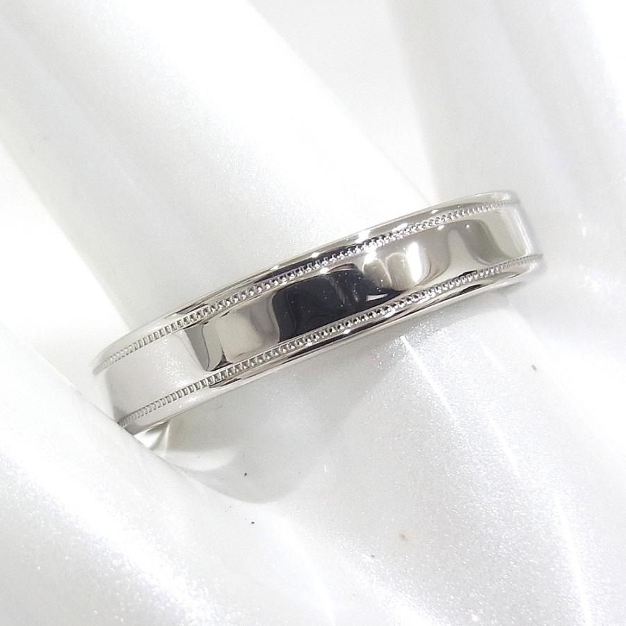 ティファニー TIFFANY&Co. Pt950 プラチナ ミルグレイン フラット バンドリング 約17.5号 指輪【中古】【程度A+】【極上美品】の画像