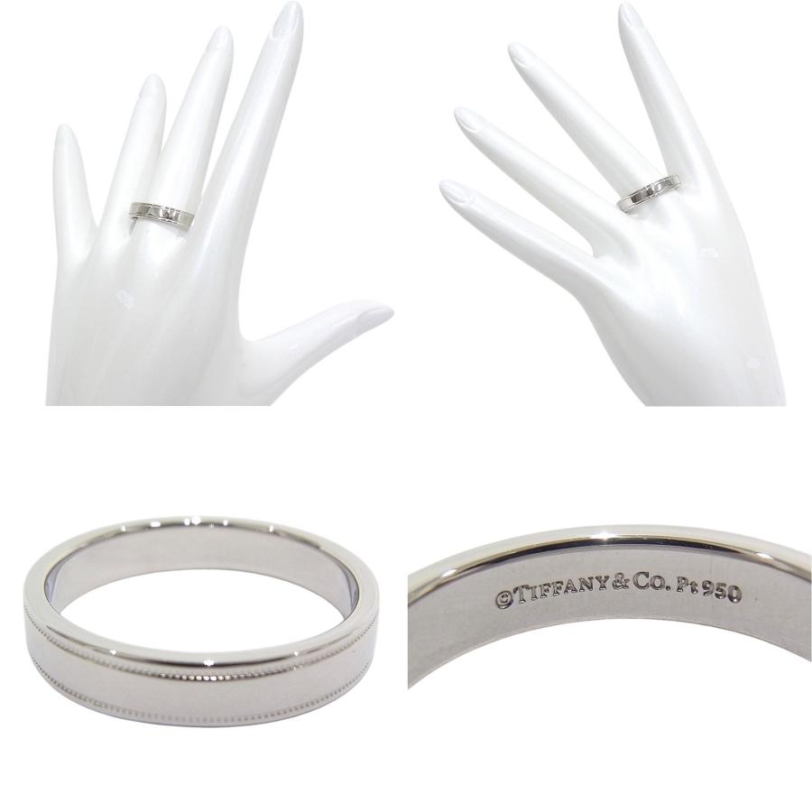 ティファニー TIFFANY&Co. Pt950 プラチナ ミルグレイン フラット バンドリング 約17.5号 指輪【中古】【程度A+】【極上美品】の画像