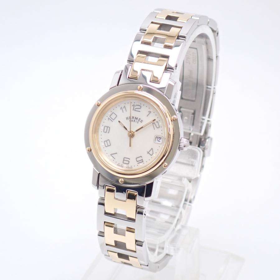 HERMES（エルメス） クリッパー ナクレ CL4.220 クオーツ SS/GP 
