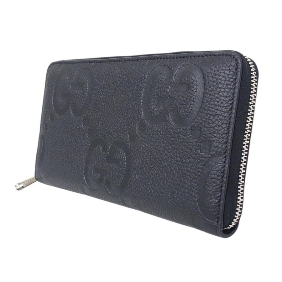 グッチ GUCCI ラウンドファスナー ジャンボGG ラウンドジップ オーガナイザー 739482 長財布 ブラック 黒【中古品】【程度A+】【美品】の画像