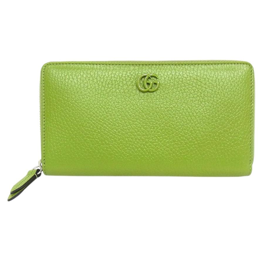 グッチ GUCCI 長財布 GGマーモント ラウンドファスナー 456117 グリーン GUCCI（グッチ） ラウンドファスナー 長財布 456117 GGマーモント