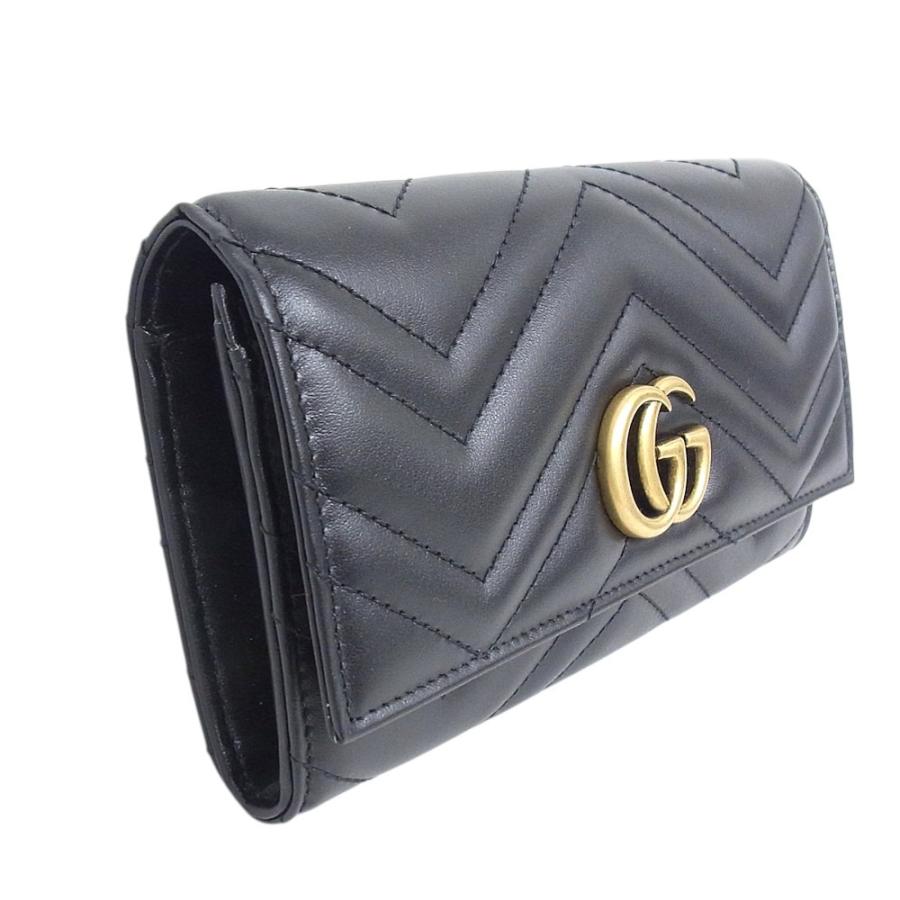 GUCCI（グッチ） 長財布 443436 GGマーモント NERO ブラック レザー