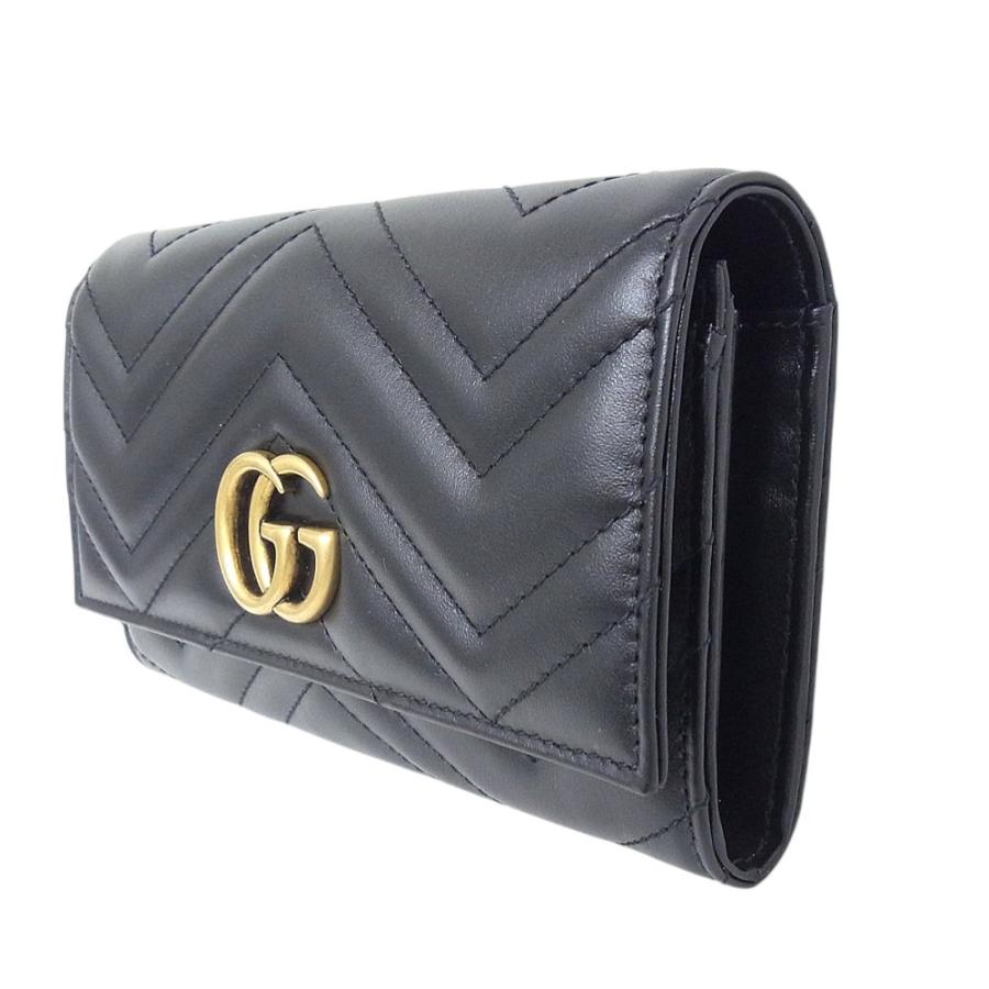 GUCCI（グッチ） 長財布 443436 GGマーモント NERO ブラック レザー