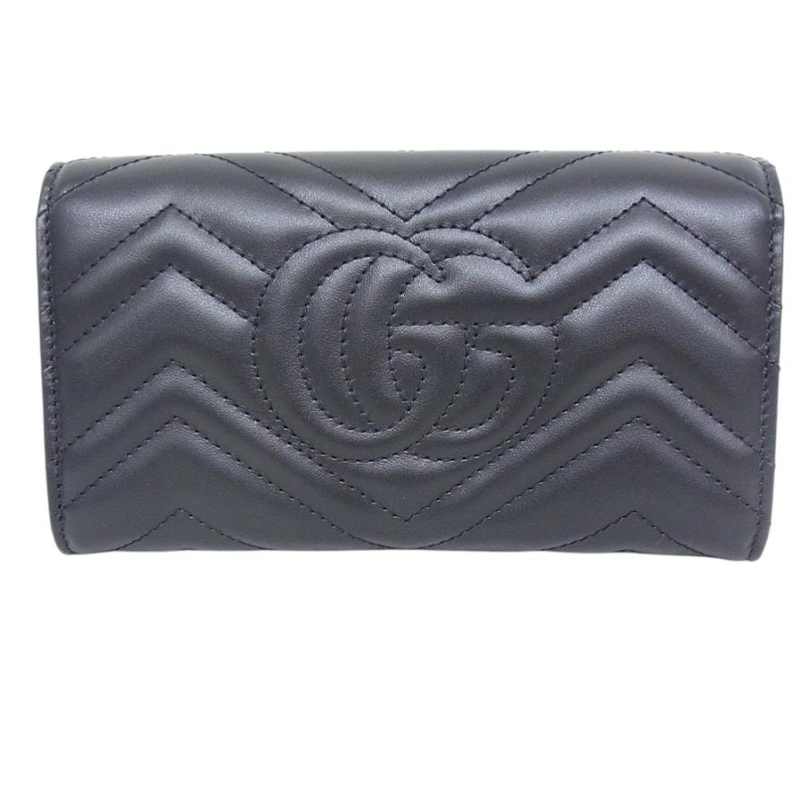 GUCCI（グッチ） 長財布 443436 GGマーモント NERO ブラック レザー