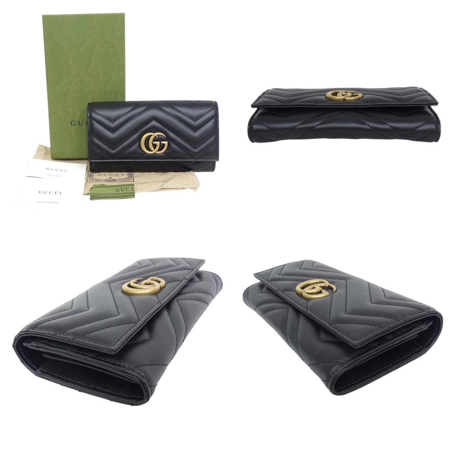 GUCCI（グッチ） 長財布 443436 GGマーモント NERO ブラック レザー
