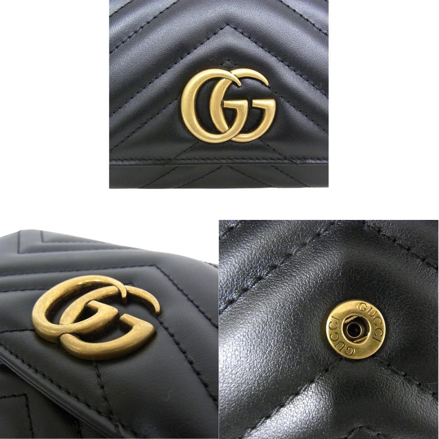 GUCCI（グッチ） 長財布 443436 GGマーモント NERO ブラック レザー
