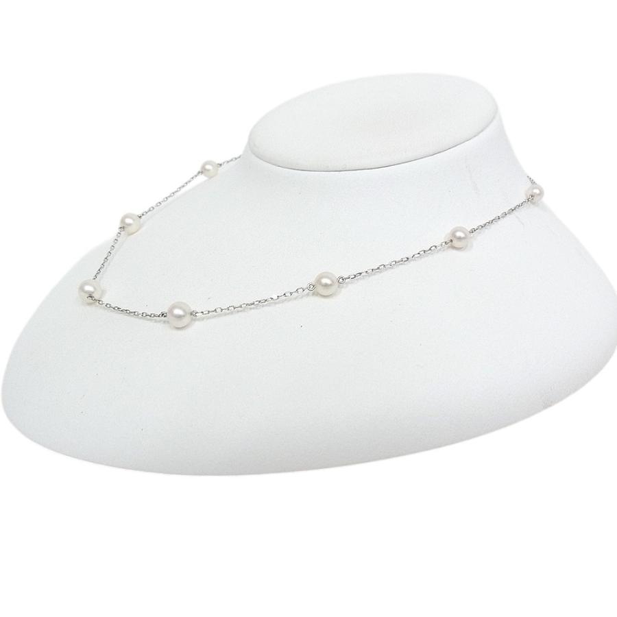ミキモト MIKIMOTO ネックレス　K18WG ホワイトゴールド　パールネックレス 【中古】【程度A】【美品】の画像