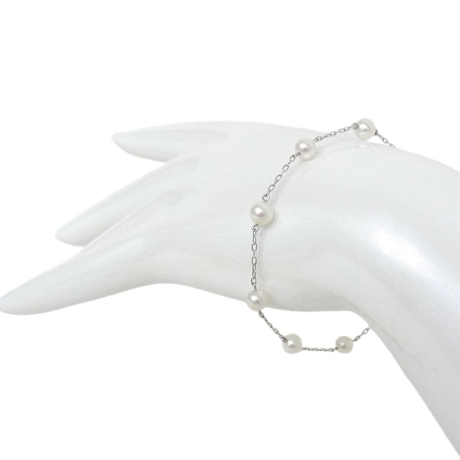 ミキモト MIKIMOTO　ブレスレット　K18WG ホワイトゴールド　パールブレス 【中古】【程度A】【美品】の画像