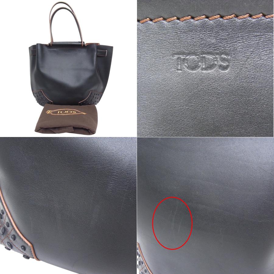 TOD'S（トッズ） ウェーブスタッズトート レザー ブラック トート