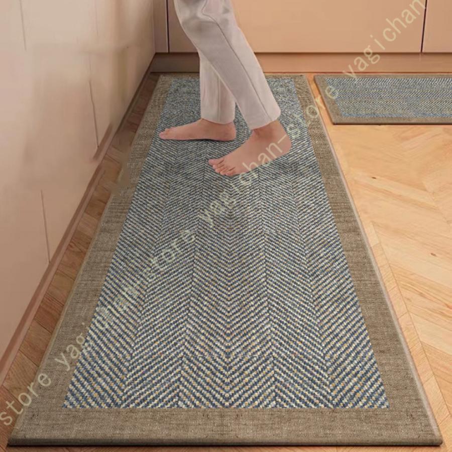 キッチンマット ロング 北欧風 洗える 吸水 速乾 インテリア おしゃれ キッチン雑貨 すべり止め加工 ラグマット 床暖房対応 軽量 薄型