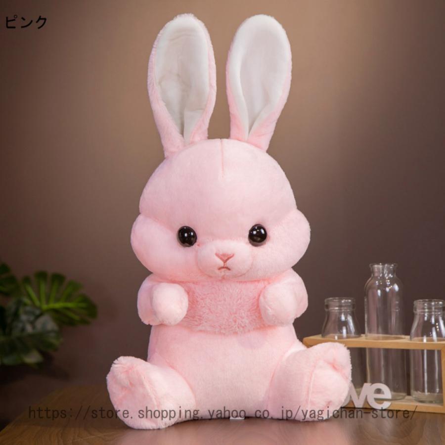 ぬいぐるみ ウサギ リアル動物 ふわふわ ピンク ファー もちもち