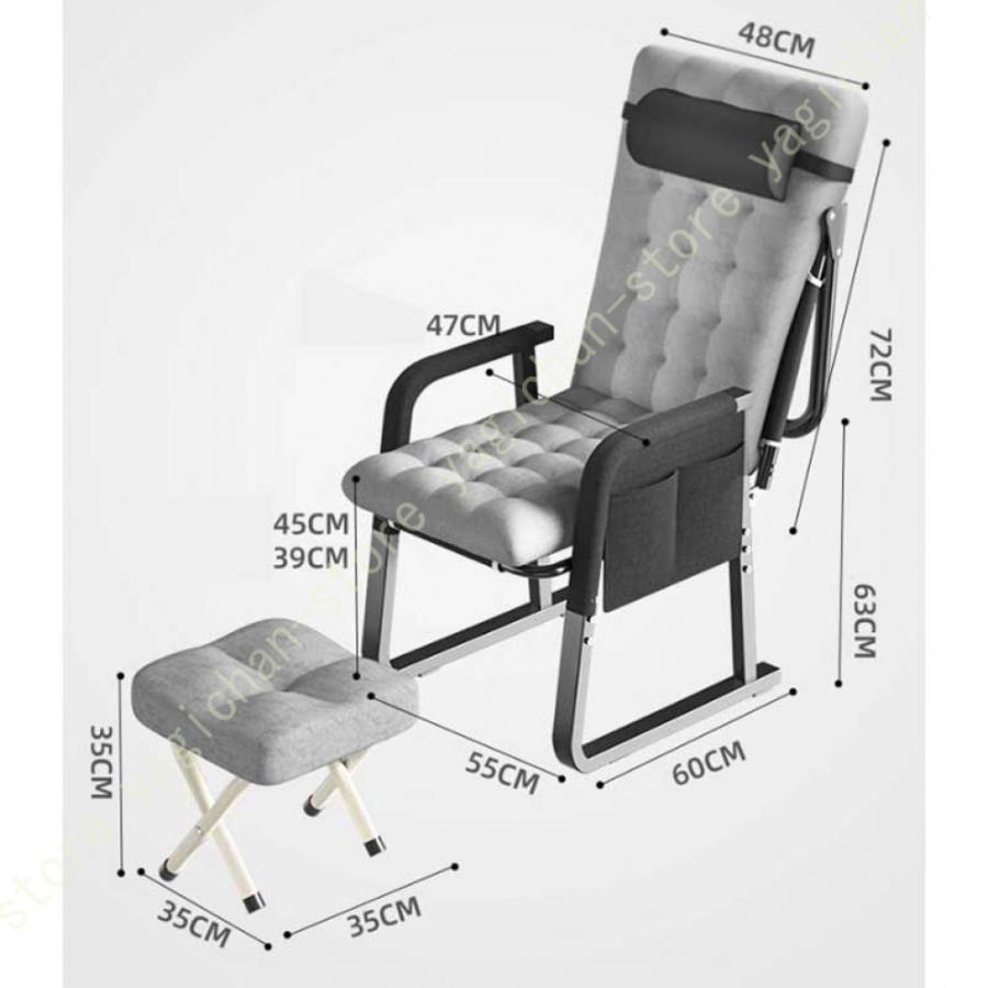 ラウンジチェア リクライニングチェア オフィスチェア 折りたたみ オフィス パソコンチェアー 枕付き アームレスト 折りたたみチェア 在宅勤務 おしゃれ｜yagichan-store｜07
