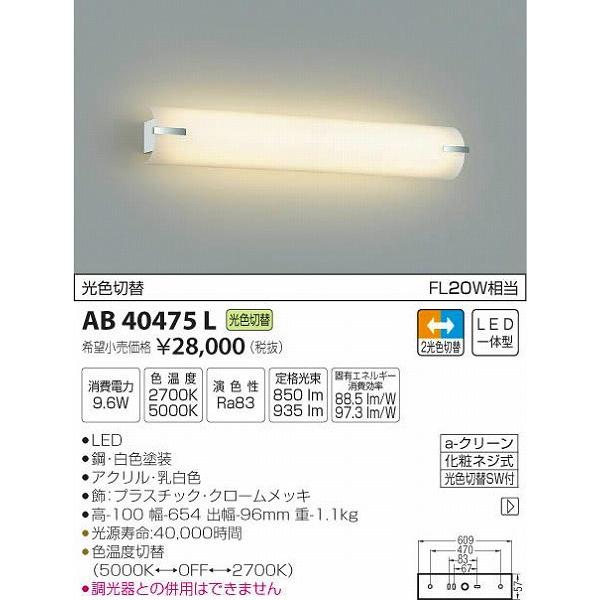 AB40475L コイズミ ブラケット LED（光色切替）｜yagyu-denzai