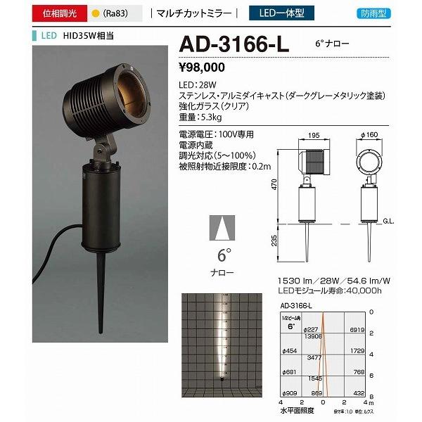 山田照明 Middle Flood ウォールライト ダークグレー LED 白色 調光 AD-3166-Lの画像